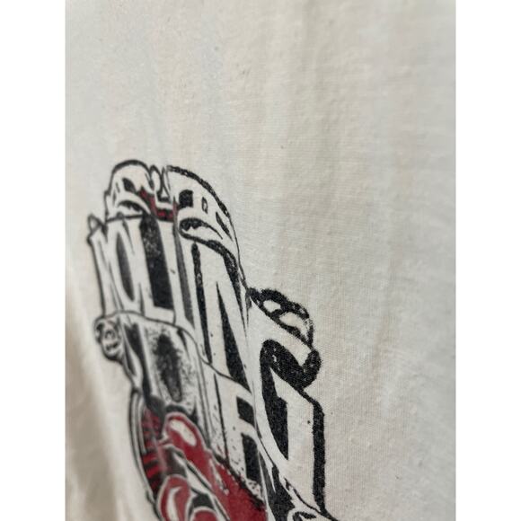 Misslook Size Small White Short Sleeves Rolling Stones Lightweight Tongue Logo - Picture 3 of 9
